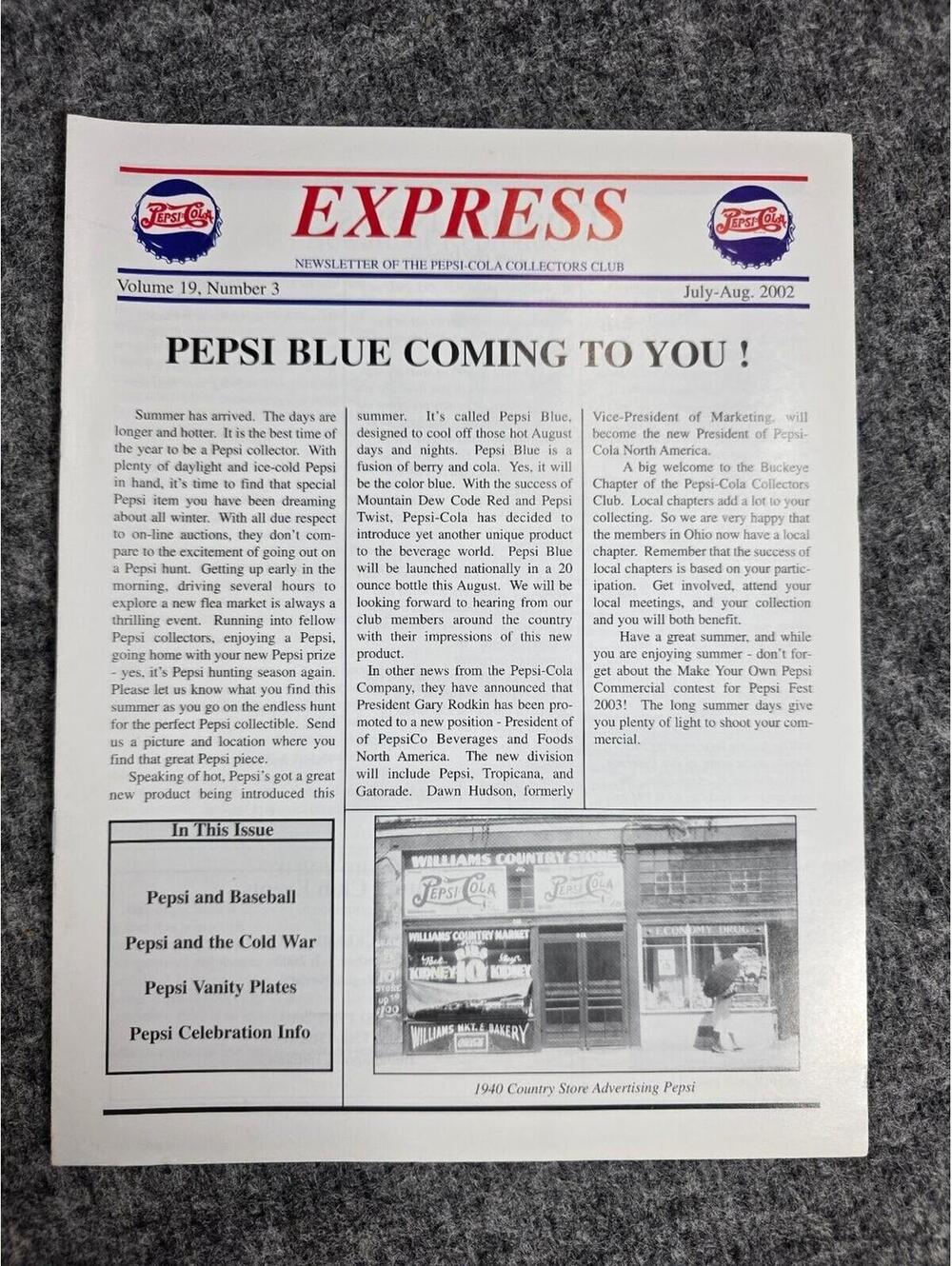 Pepsi-Cola Newsletter Pepsi-Cola Collectors Club 2002 Promo Paper
